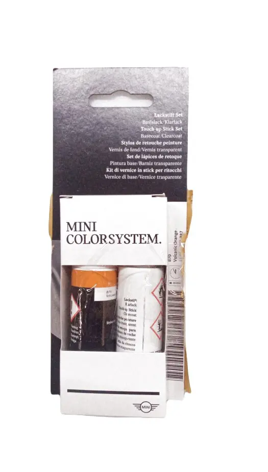 Lakkstift kit 2-komponent MINI Touch Up Volcanic Orange │ Lakk kode B70 Volcanic Orange – bilde 3
