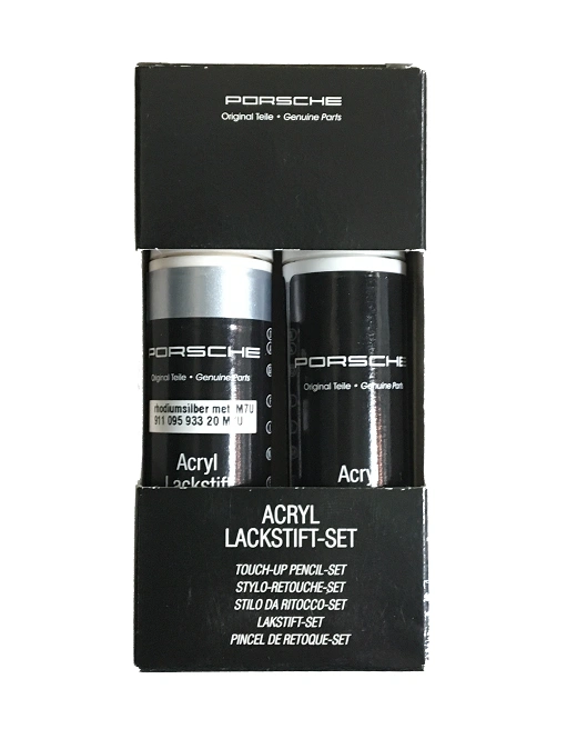 Lakkstift kit 2-komponent Porsche Carrara White Metallic | Lakk kode 2Y / S9R