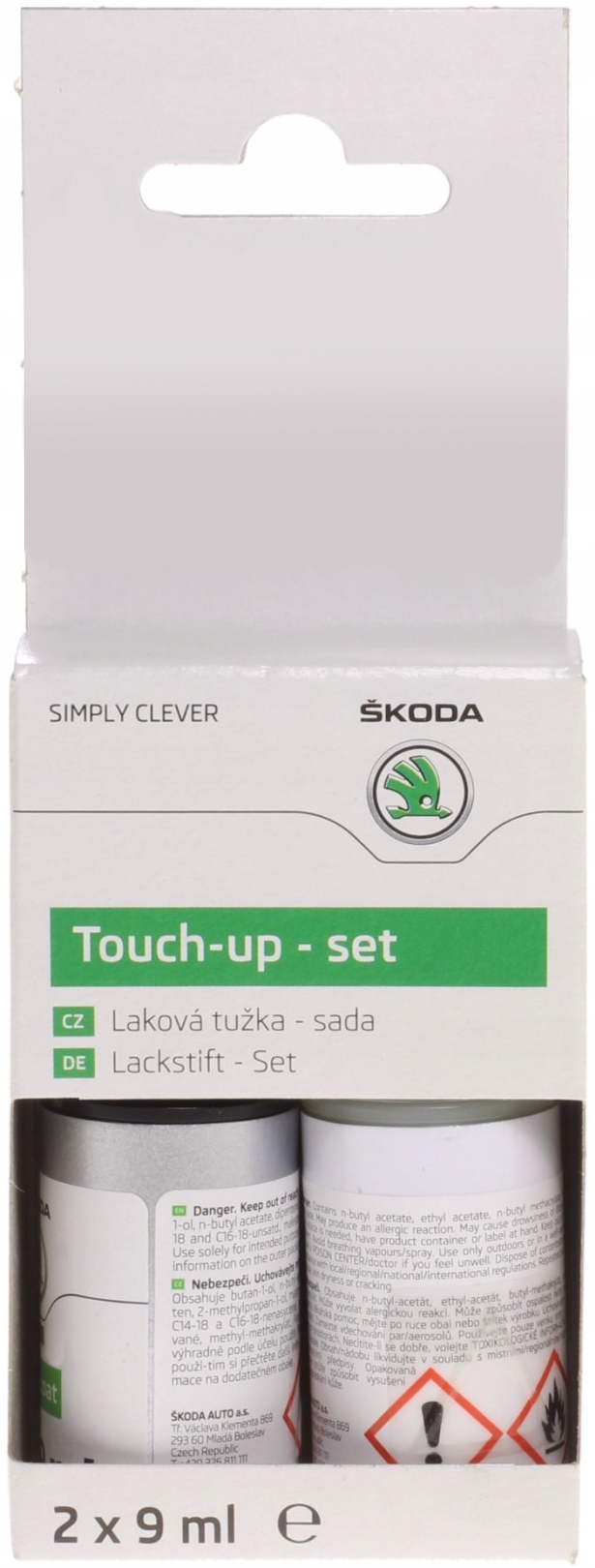 Lakkstift kit 2-komponent Skoda Touch Up - Arctic Silver Lakk kode F7B/H6H6 – bilde 2
