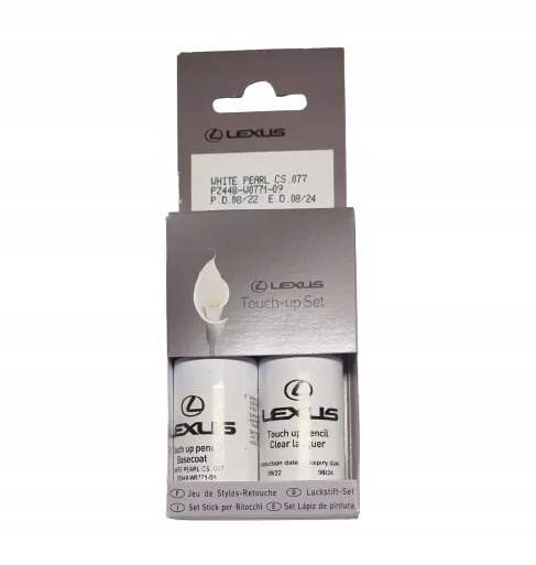 Lakkstift kit 2-komponent Toyota Touch Up White Pearl │ Lakk kode 077 Prem White Pearl Image 1