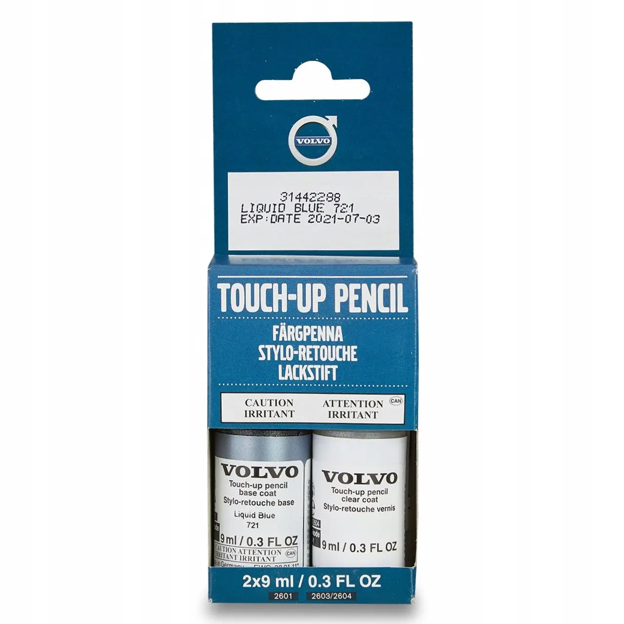 Lakkstift kit 2-komponent Volvo Touch Up Liquid Blue │ Lakk kode 721