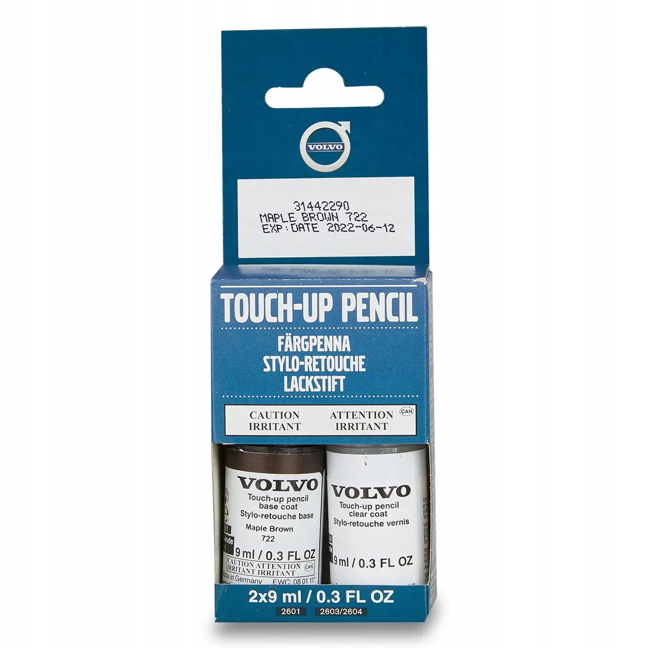 Lakkstift kit 2-komponent Volvo Touch Up Mapple Brown │ Lakk kode 722