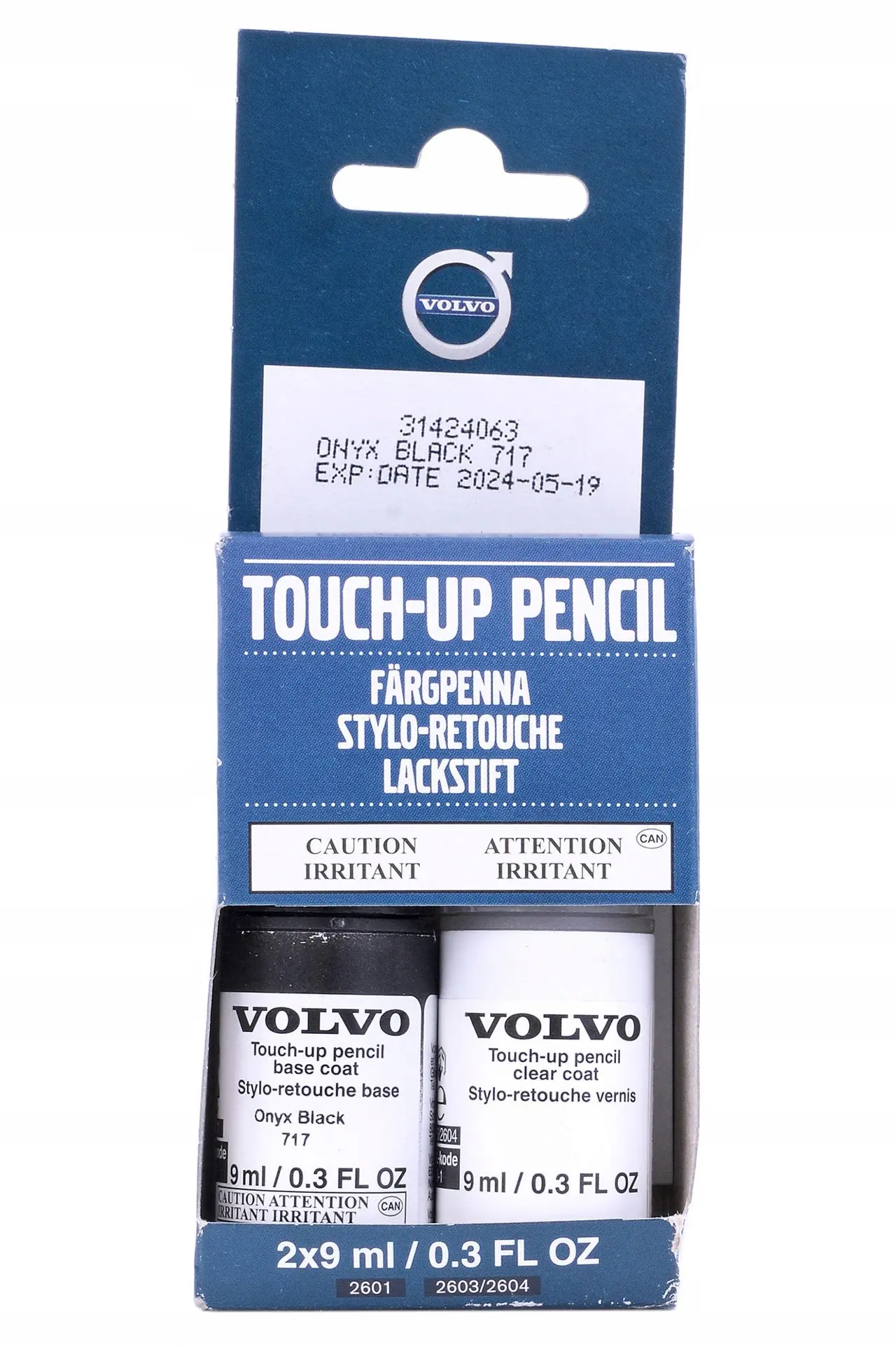 Lakkstift kit 2-komponent Volvo Touch Up Onyx Black │ Lakk kode 717