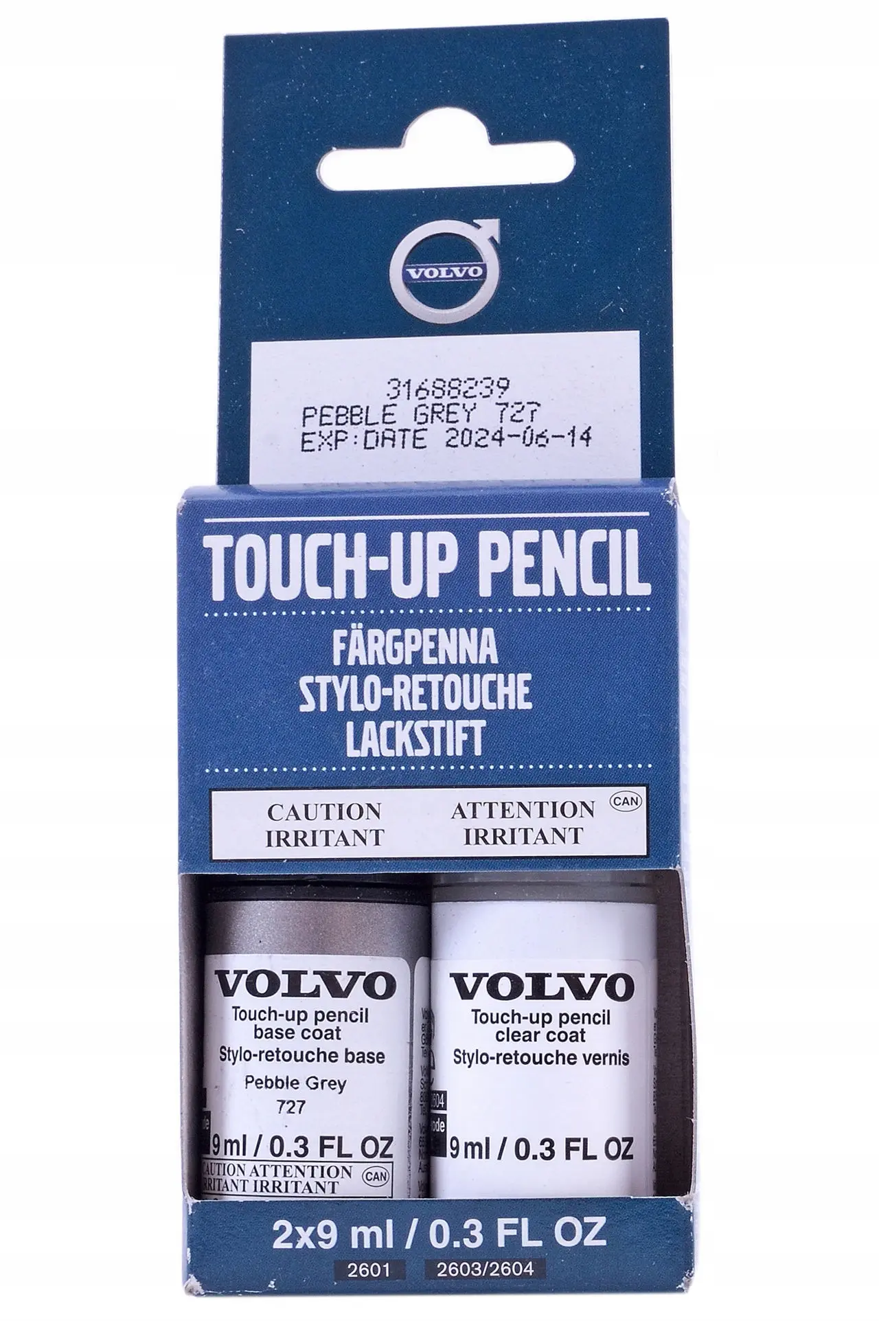 Lakkstift kit 2-komponent Volvo Touch Up Pebble Grey │ Lakk kode 727 Image 1
