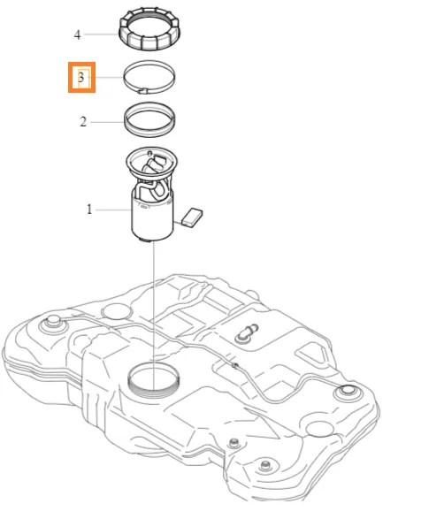 Låsering med pakning drivstoffpumpe Volvo Genuine® S80 V70 XC60 XC70 │ bensin/diesel