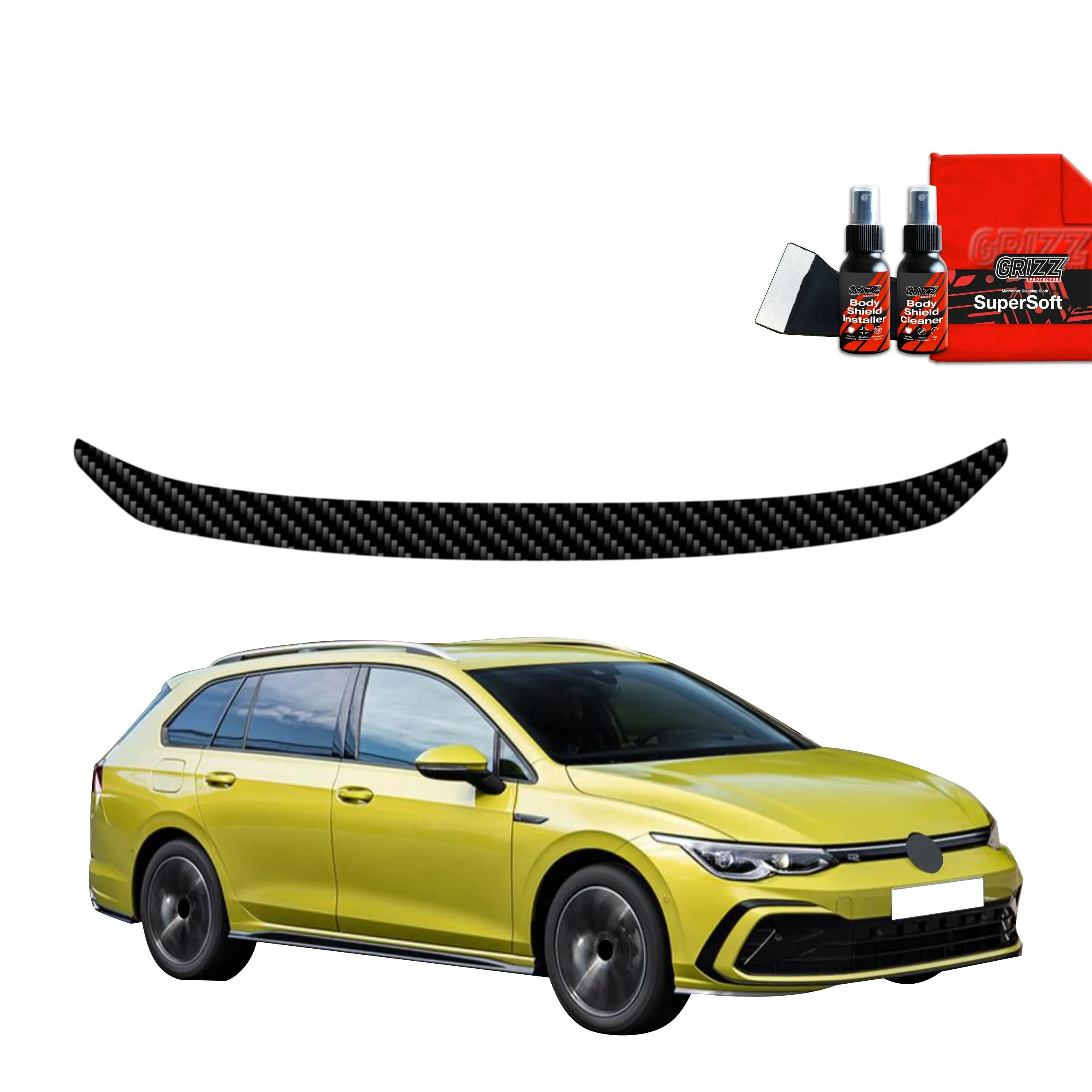 Lastekantbeskytter Volkswagen Golf MK8 Variant 2024 - 2026 │ PPF beskyttelsesfolie Karbon Grizz BodyShield Carbon