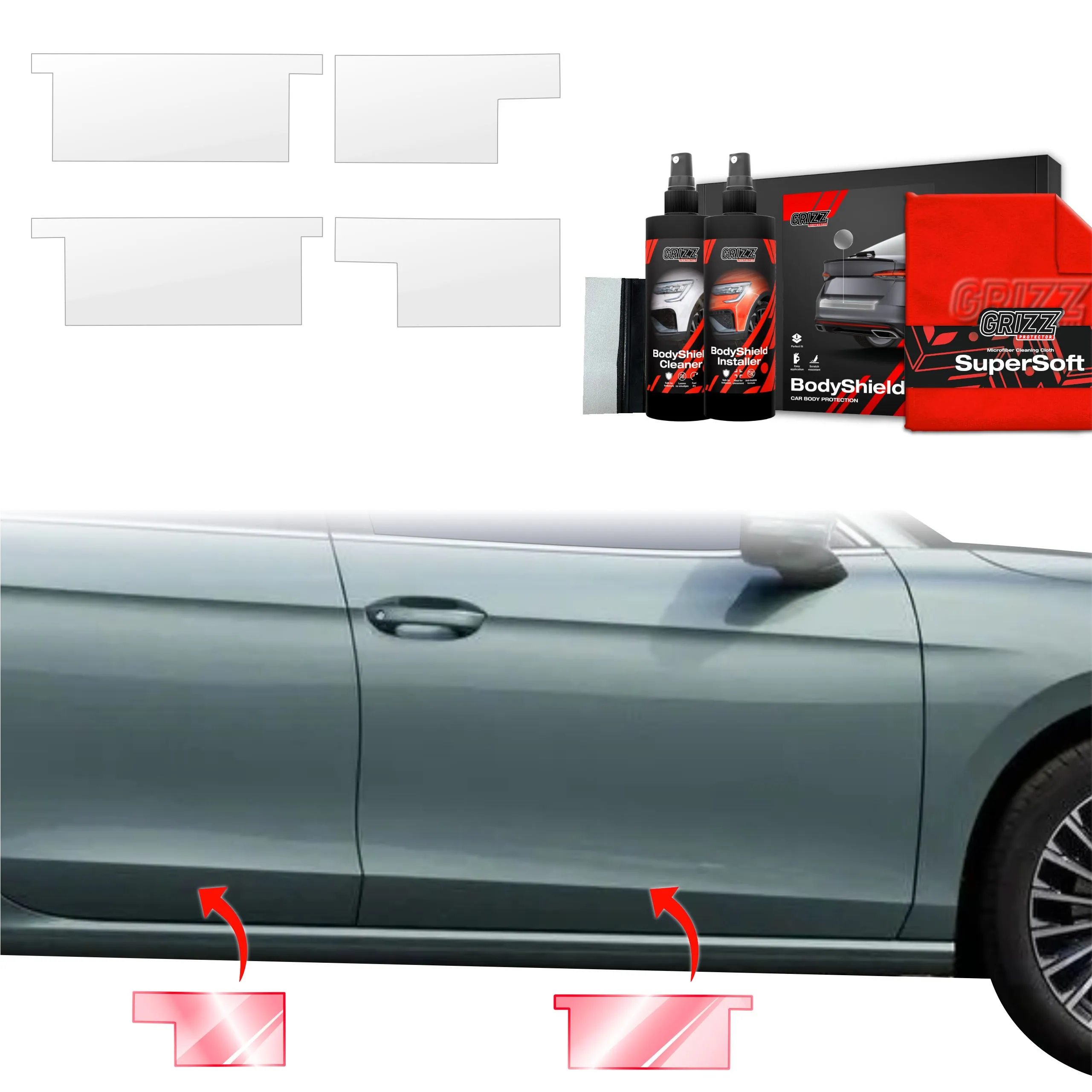Lastekantbeskytter Volkswagen Passat B8 2024 - 2026 │ PPF beskyttelsesfolie Gjennomsiktig Grizz BodyShield – bilde 6