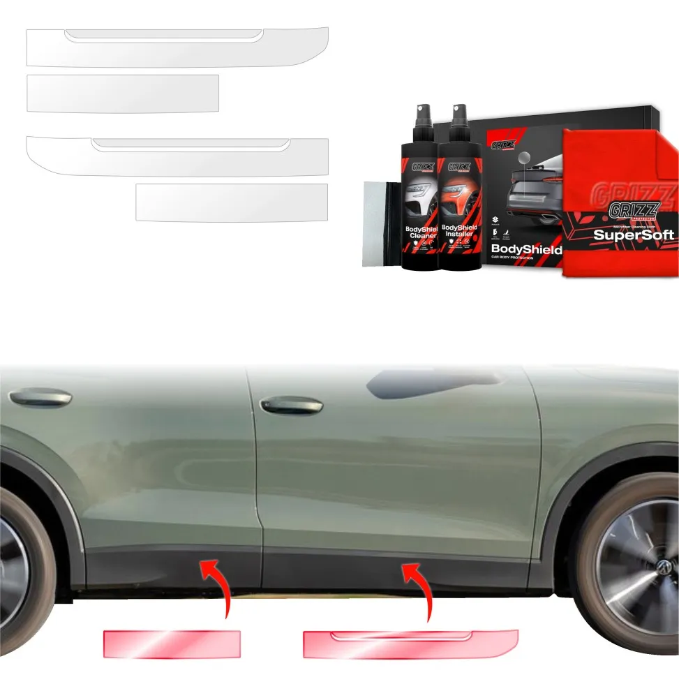 Lastekantbeskytter Volkswagen Tiguan II 2024 - 2026 │ PPF beskyttelsesfolie Gjennomsiktig Grizz BodyShield – bilde 6