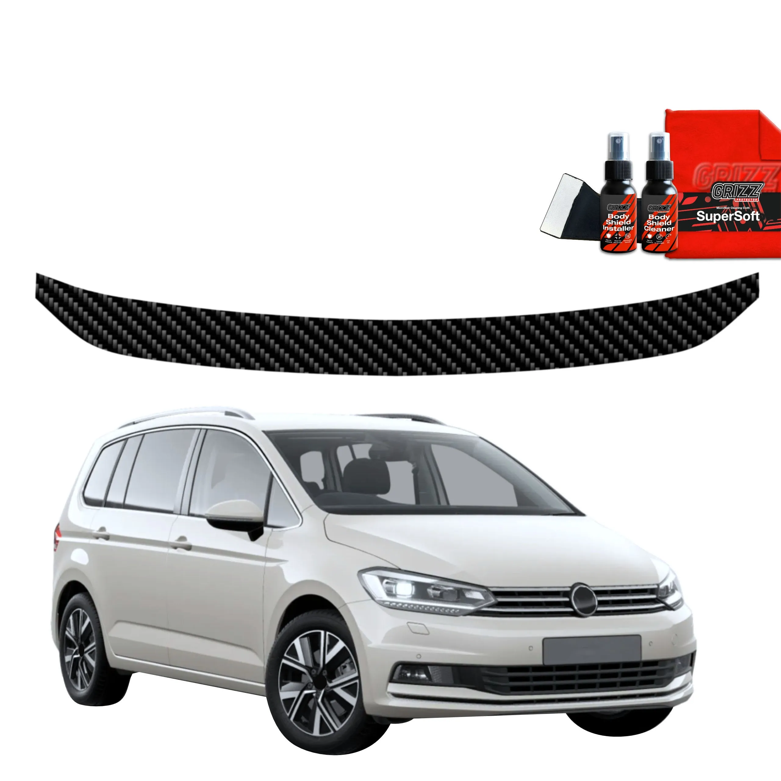 Lastekantbeskytter Volkswagen Touran II 2024 - 2026 │ PPF beskyttelsesfolie Karbon Grizz BodyShield Carbon