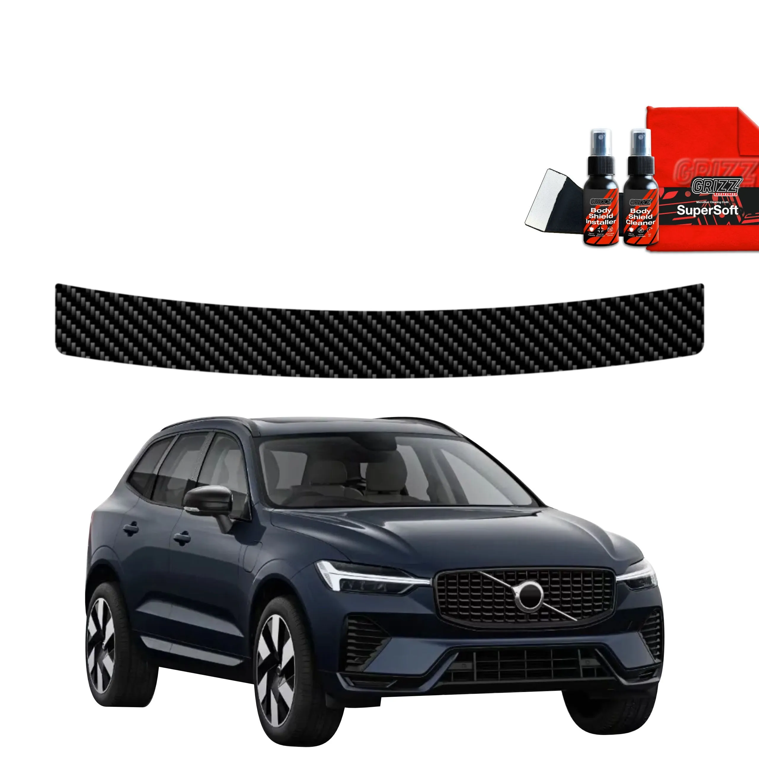 Lastekantbeskytter Volvo XC60 II 2022 - 2026 │ PPF beskyttelsesfolie Karbon Grizz BodyShield Carbon