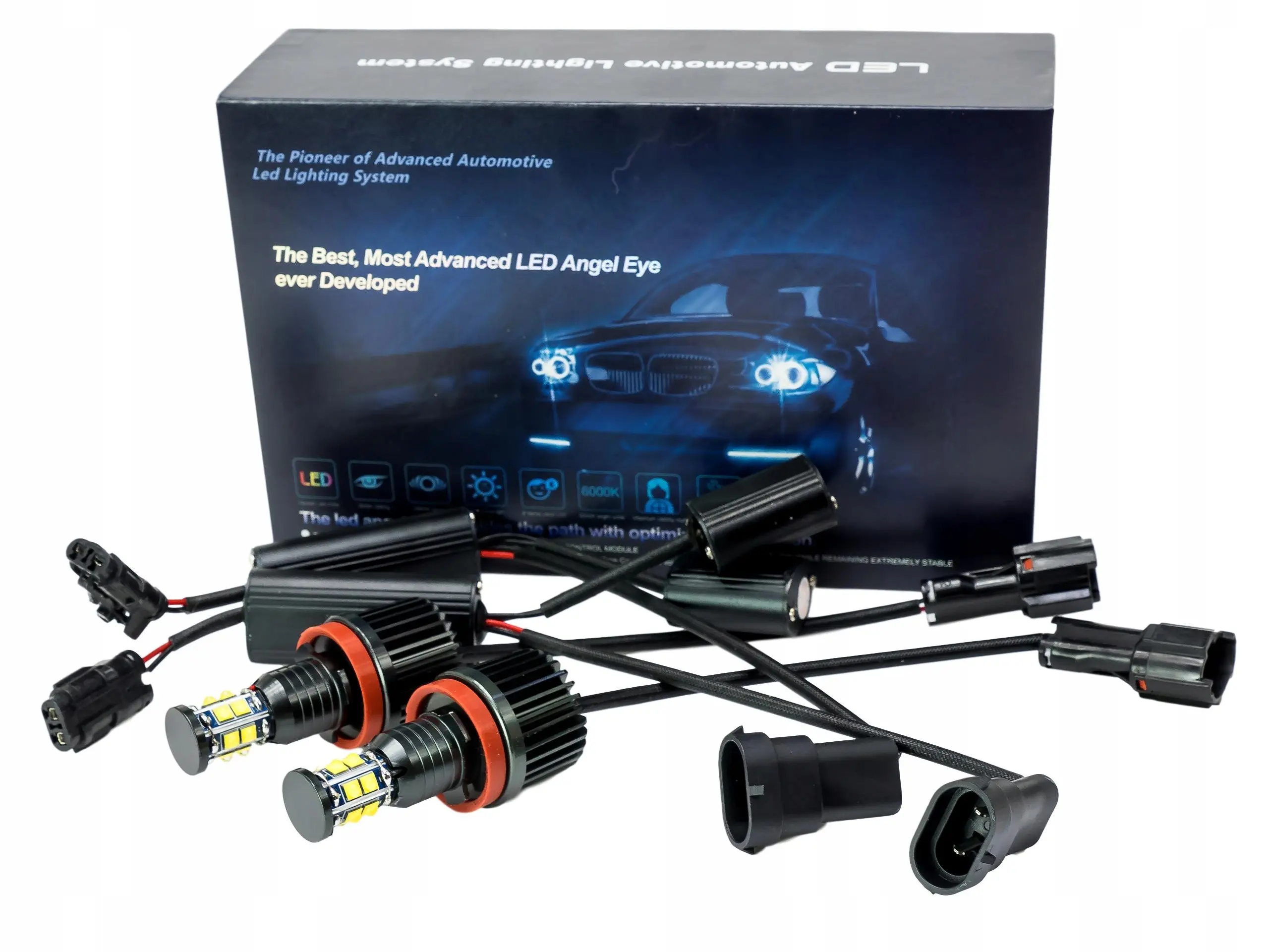 LED Cree Angel Eyes pærer lyspærer BMW 240W 6500K upgrade kit Image 2