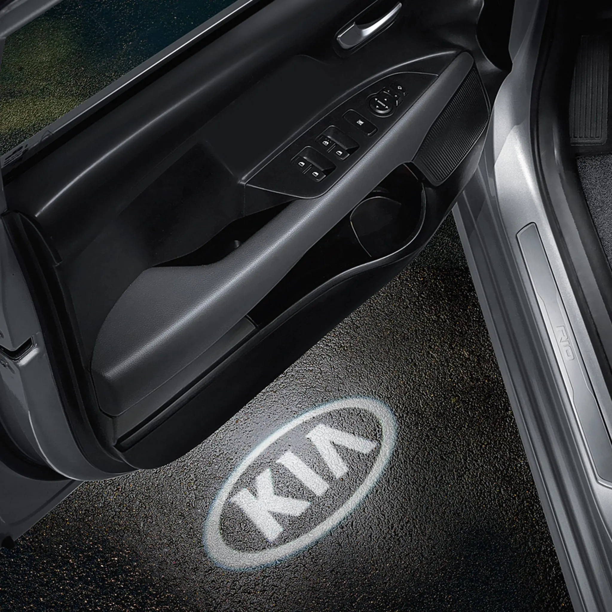 LED dørlys projektor Kia logo White Edition – bilde 3