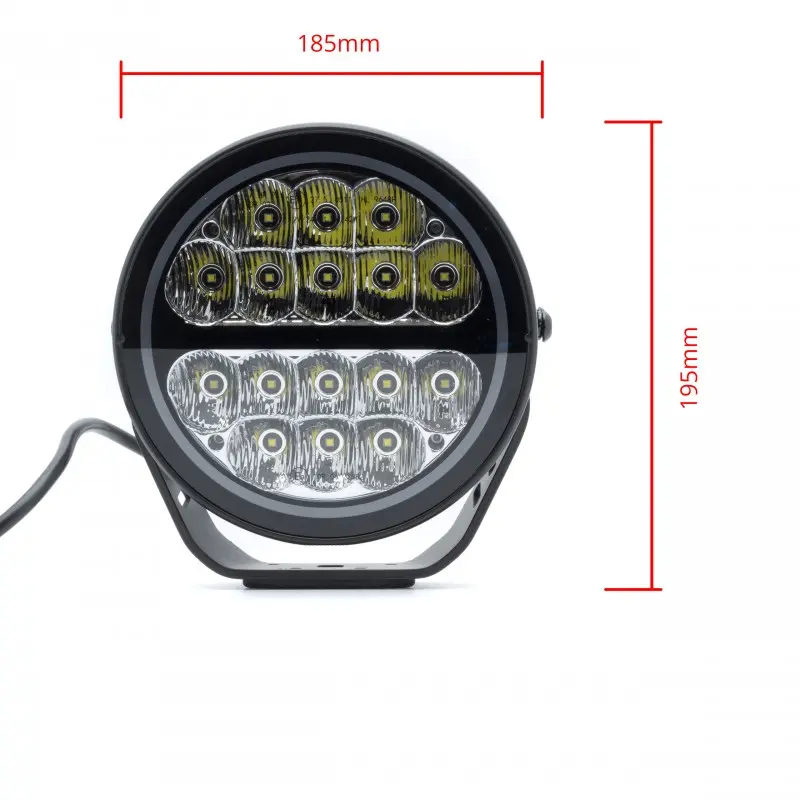 LED fjernlys 7" Combo 80W med parklys │ Ekstralys rund - 9600 Lumen – bilde 6