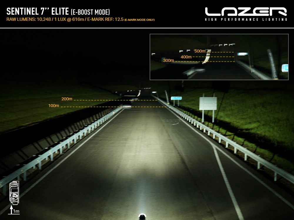 LED fjernlys 7" Lazer Sentinel 7 Elite – 7" LED ekstralys med hvitt/oransje posisjonslys (R112, E-merket) │ Ekstralys rund – bilde 15