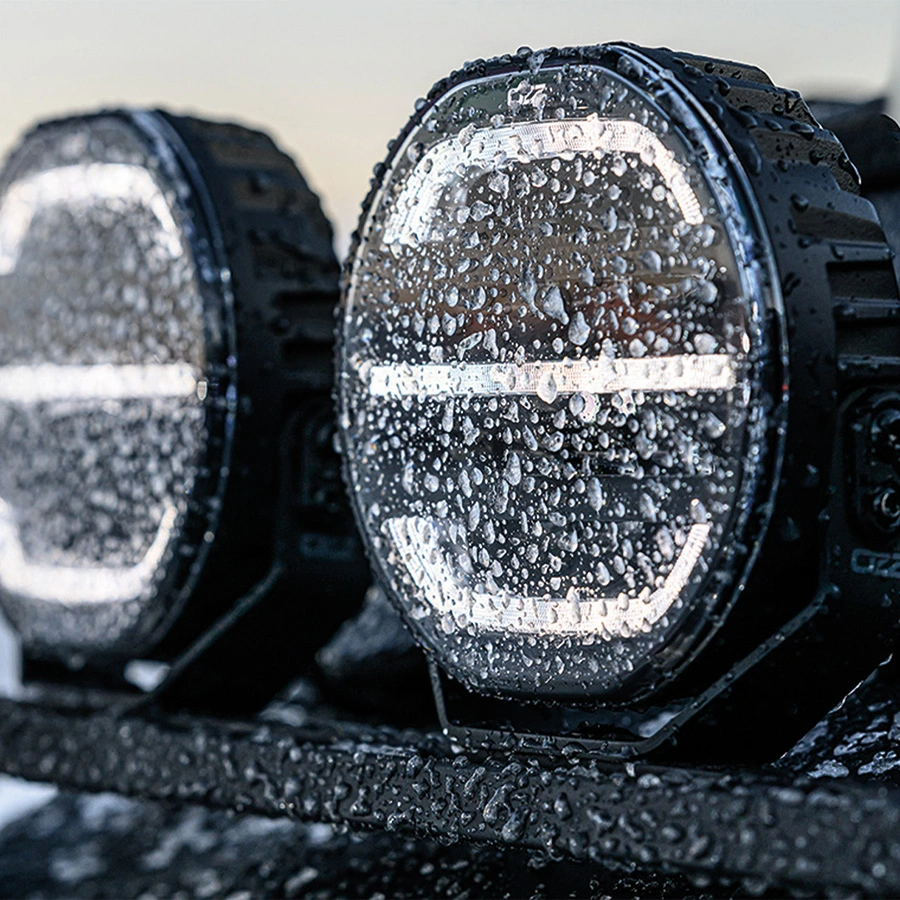 LED fjernlys 7" OZZ XR2 P7 7" 17.8 cm Black Edition - hvit/sotet linse – posisjonslys hvit/amber │ Ekstralys rund Image 11