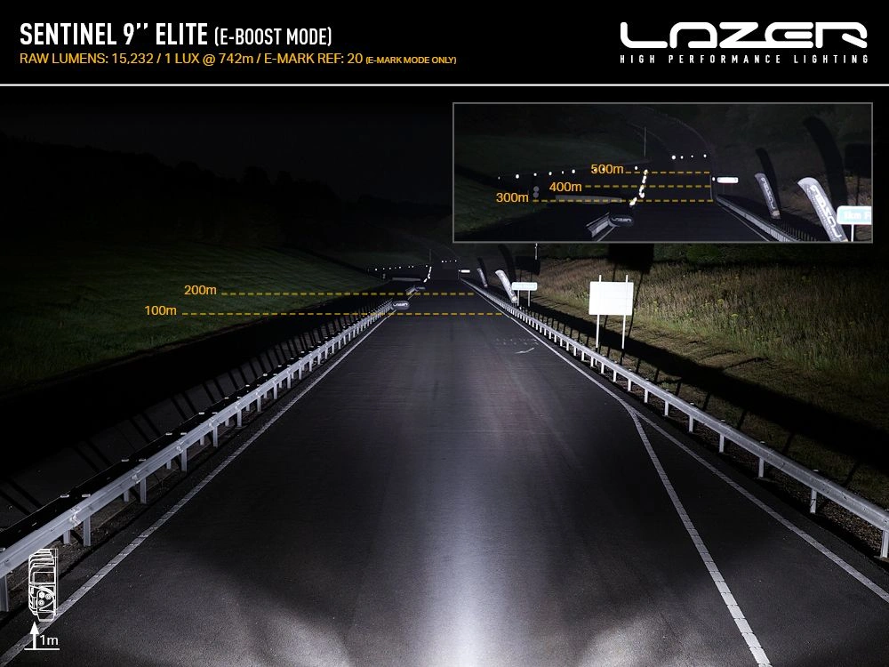 LED fjernlys 9" Lazer Sentinel 9" Elite │ Ekstralys rund (R112, E-merket, 15 232 lm) – bilde 11