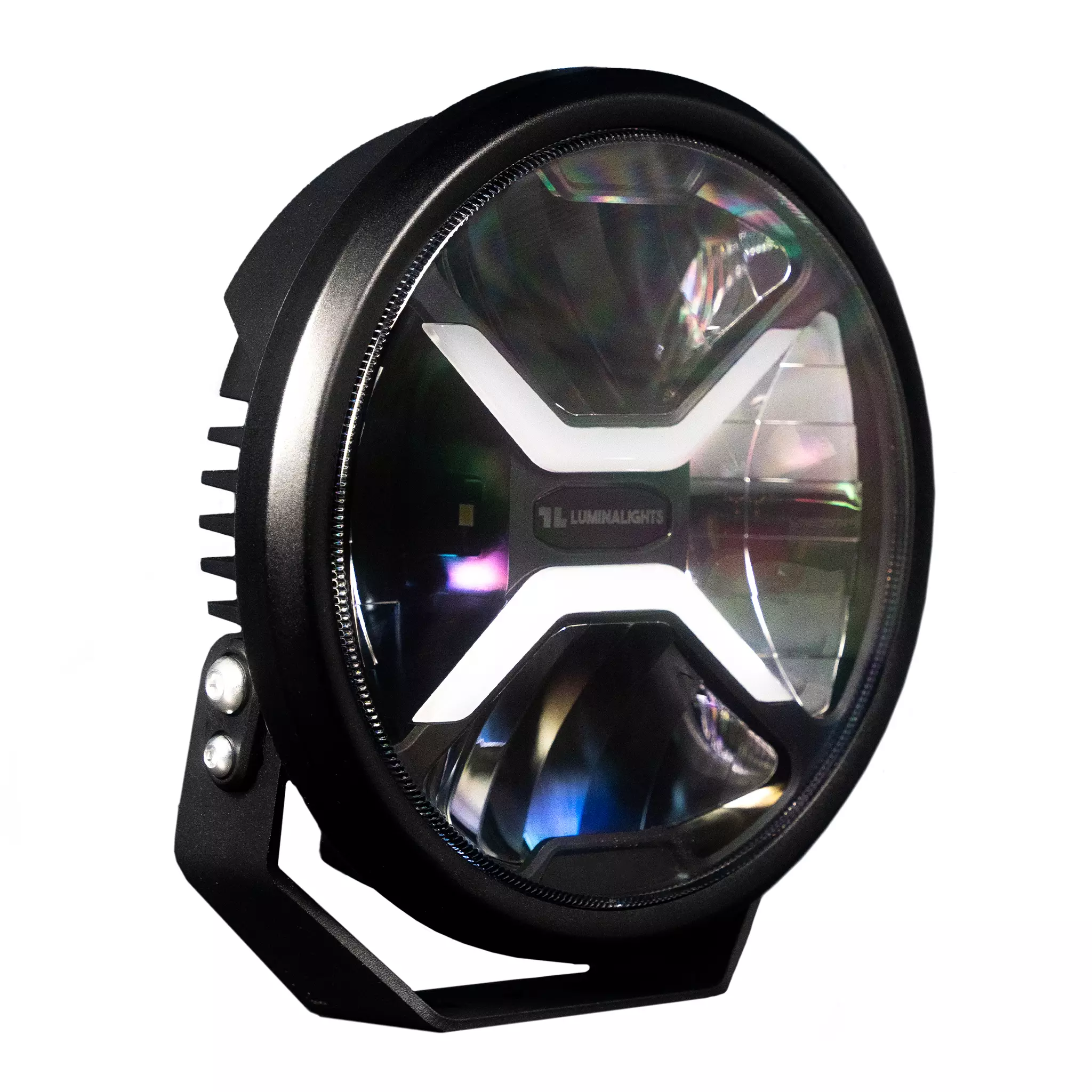 LED fjernlys 9" Luminalights Rebellion 9+ │ Ekstralys rund - 180W White Amber med Parklys E-merket