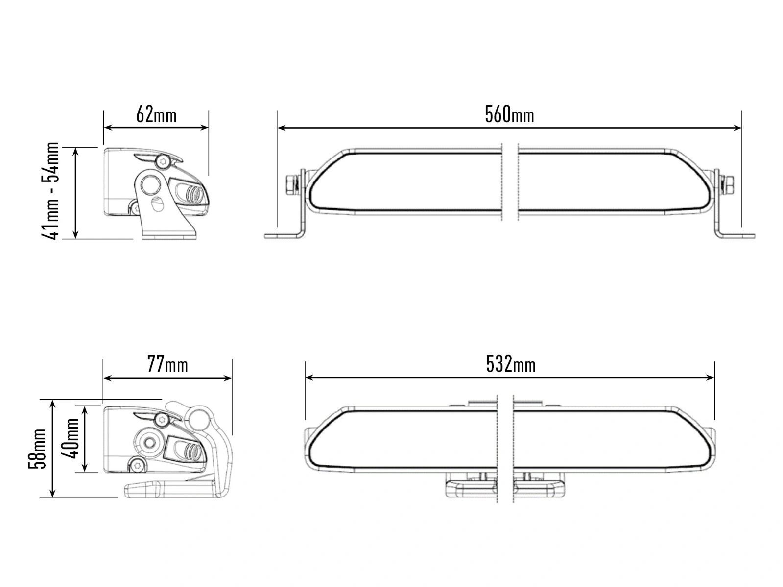 LED fjernlys Lazer Linear 18 Elite+ 20,5" 52 cm │ White/Yellow Driving Fog Combo inkl. ledningssett – bilde 4