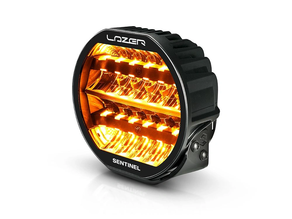 LED fjernlys Lazer Sentinel 9 Highline Gen2 9" LED ekstralys – Sort, posisjonslys hvit/amber, med varsellys – bilde 2