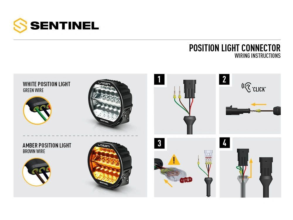 LED fjernlys Lazer Sentinel 9 Highline Gen2 9" LED ekstralys – Sort, posisjonslys hvit/amber, med varsellys – bilde 8