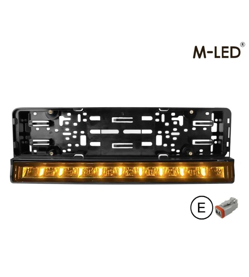 LED fjernlys M-LED 21,2" 53,7 cm │ skiltholder med integrert LED fjernlys - skiltfeste med hvitt/oransje posisjonslys – bilde 2