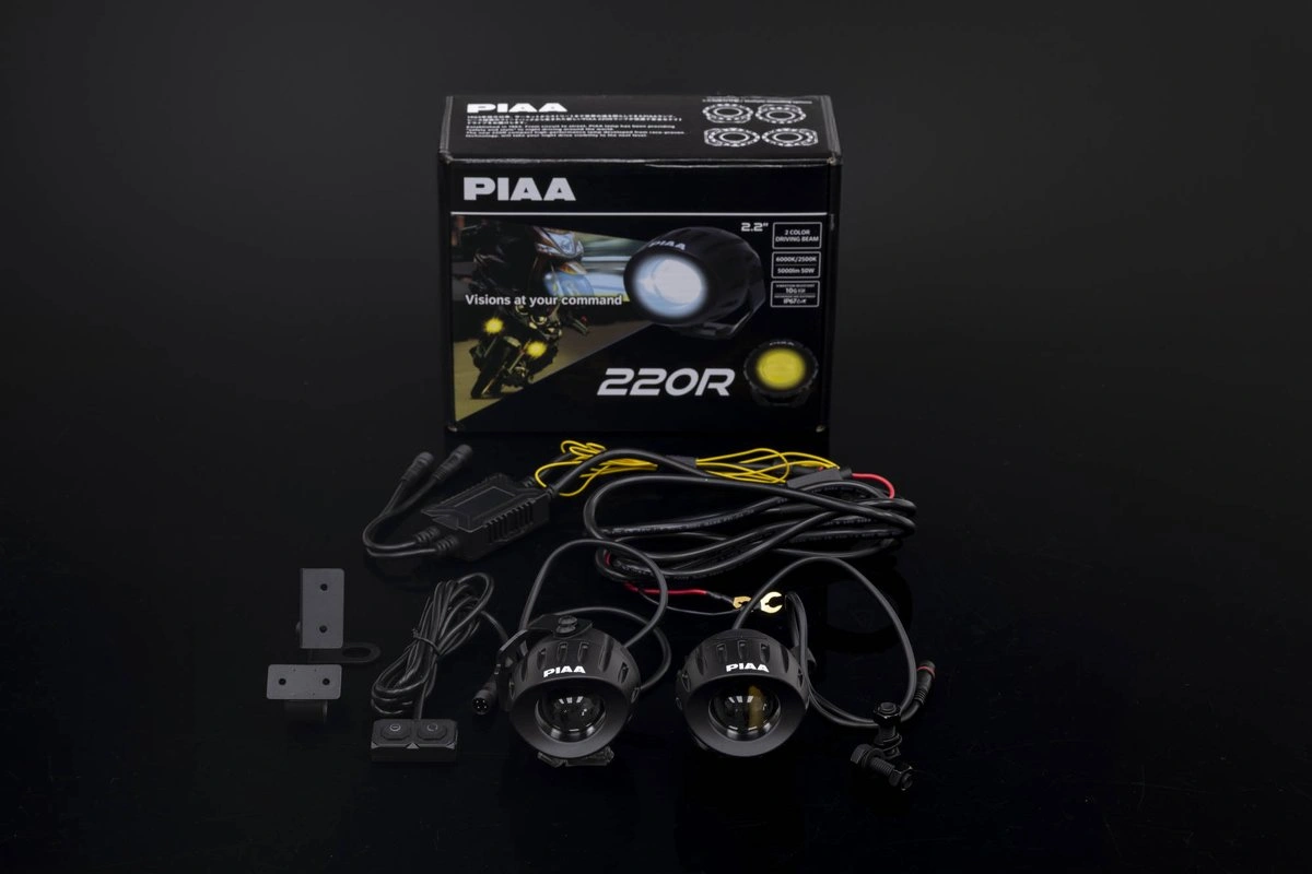 LED fjernlys PIAA 220R ekstralys sett │ 2.5" (63 mm) │ hvit/gul - Driving Fog Combo - komplett pakke – bilde 7