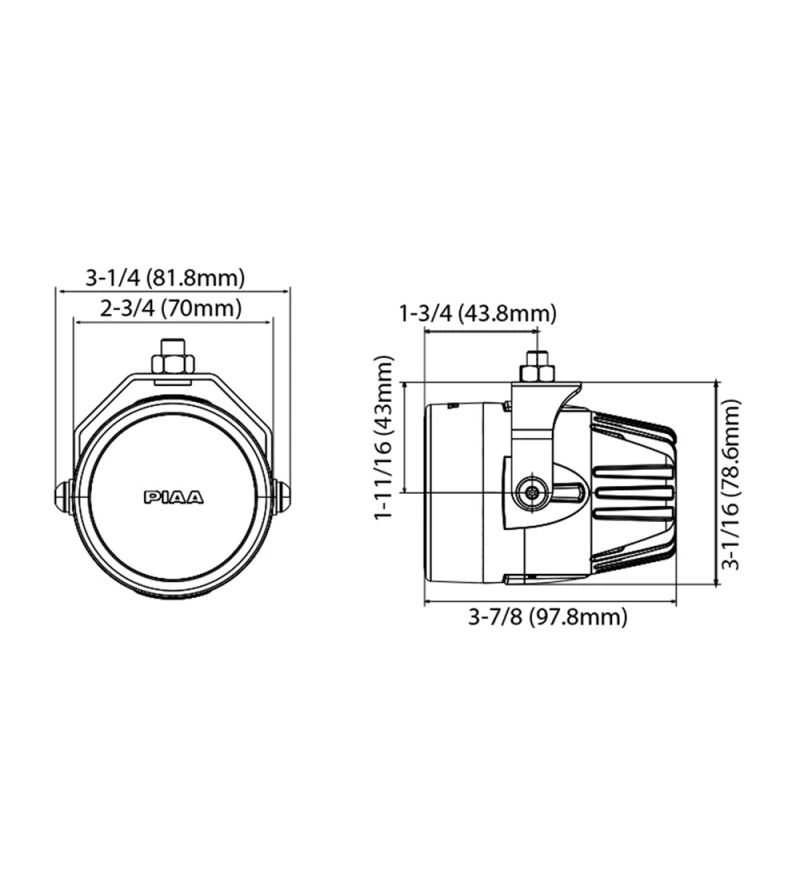 LED fjernlys PIAA LP 270 ION Yellow ekstralys sett 2.9" (70 mm) │ gult lys (2500K) │ Driving beam - sett 2 stk – bilde 2