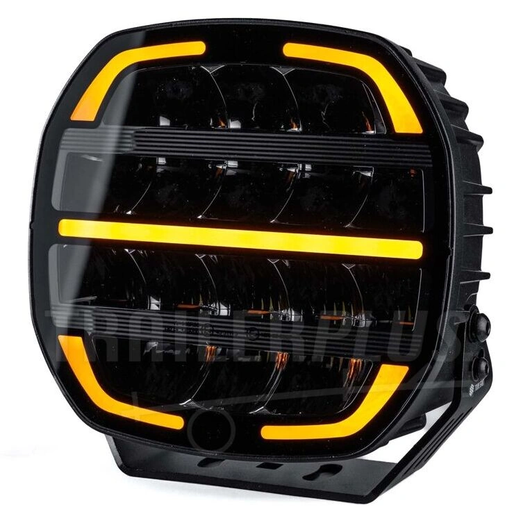 LED fjernlys Tralert Phantom Black 8.7" (22 cm) LED ekstralys – med hvitt/gult posisjonslys – bilde 5