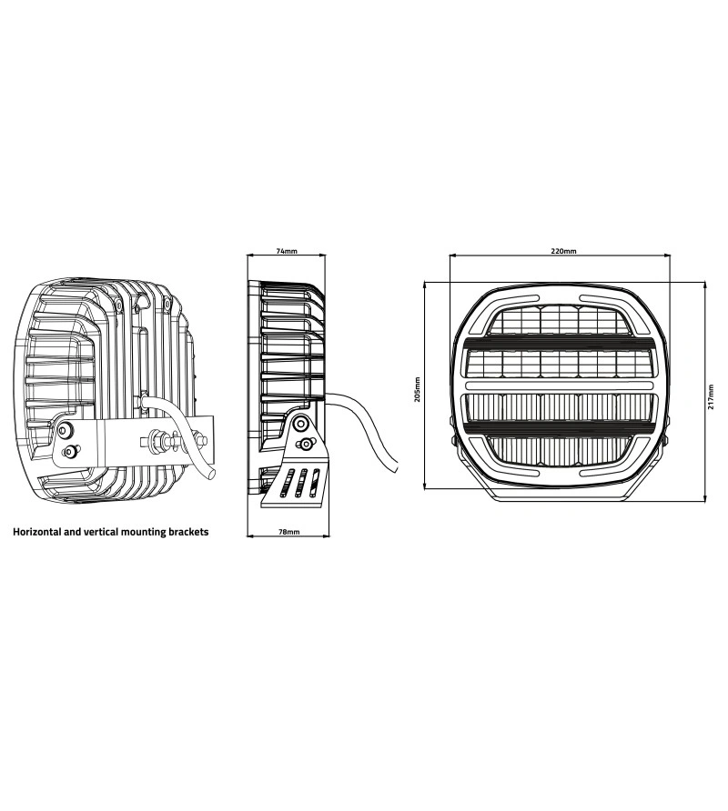 LED fjernlys Tralert Phantom White 8.7" (22 cm) LED ekstralys – med hvitt/gult posisjonslys – bilde 10