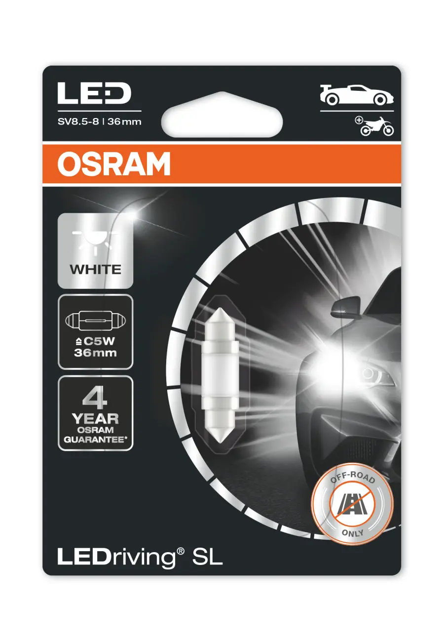 LED Pære C5W Osram LEDriving SL White (36mm) - 1 stk.