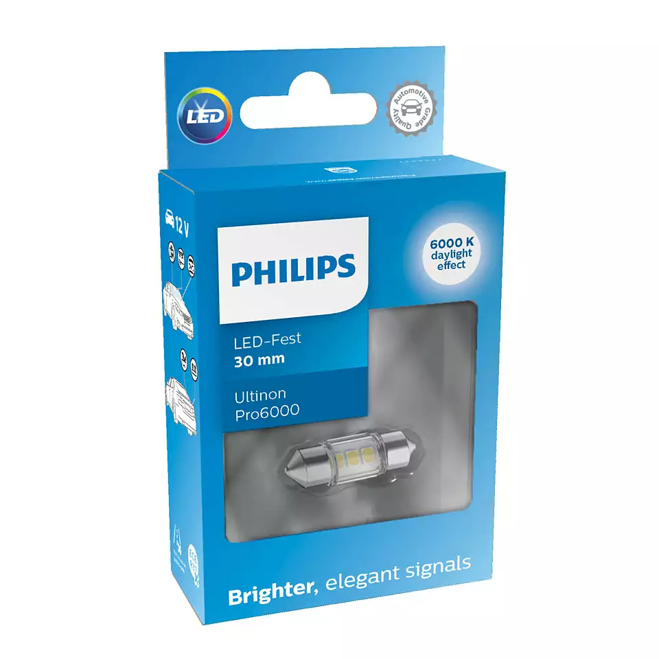 LED Pære C5W Philips Ultinon Pro6000 SI White (30mm) - 1 stk. Image 1