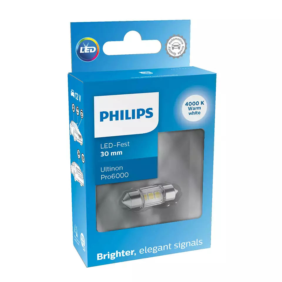 LED Pære C5W Philips Ultinon Pro6000 SI White (30mm) - 1 stk. Image 1