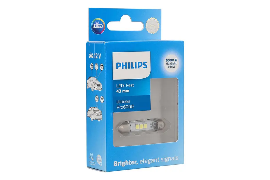 LED Pære C5W Philips Ultinon Pro6000 SI White (43mm) - 1 stk. – bilde 5