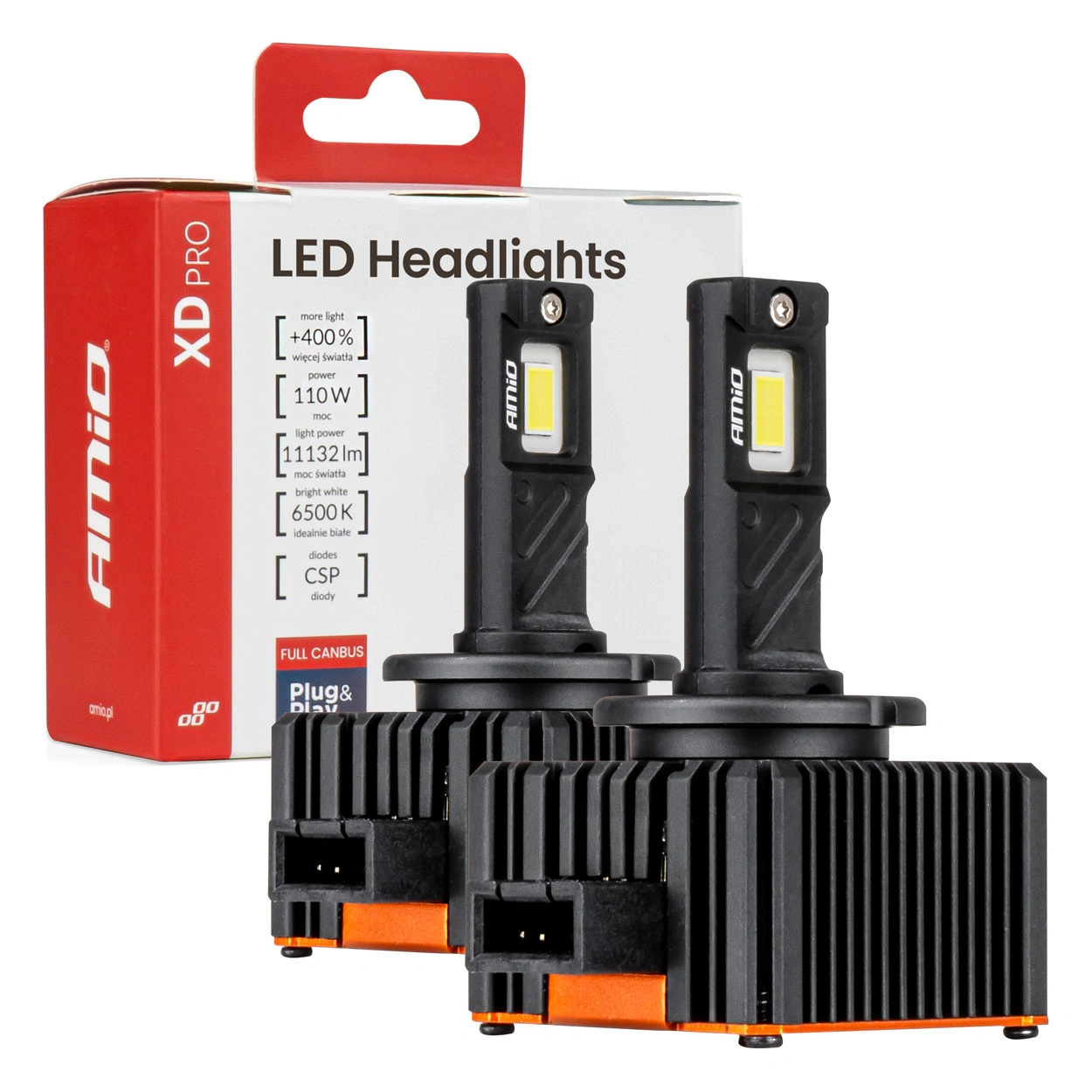 LED Pære D1S D1R XD PRO +400% 6500K | Full Canbus 11 132 LM - sett 2 stk.