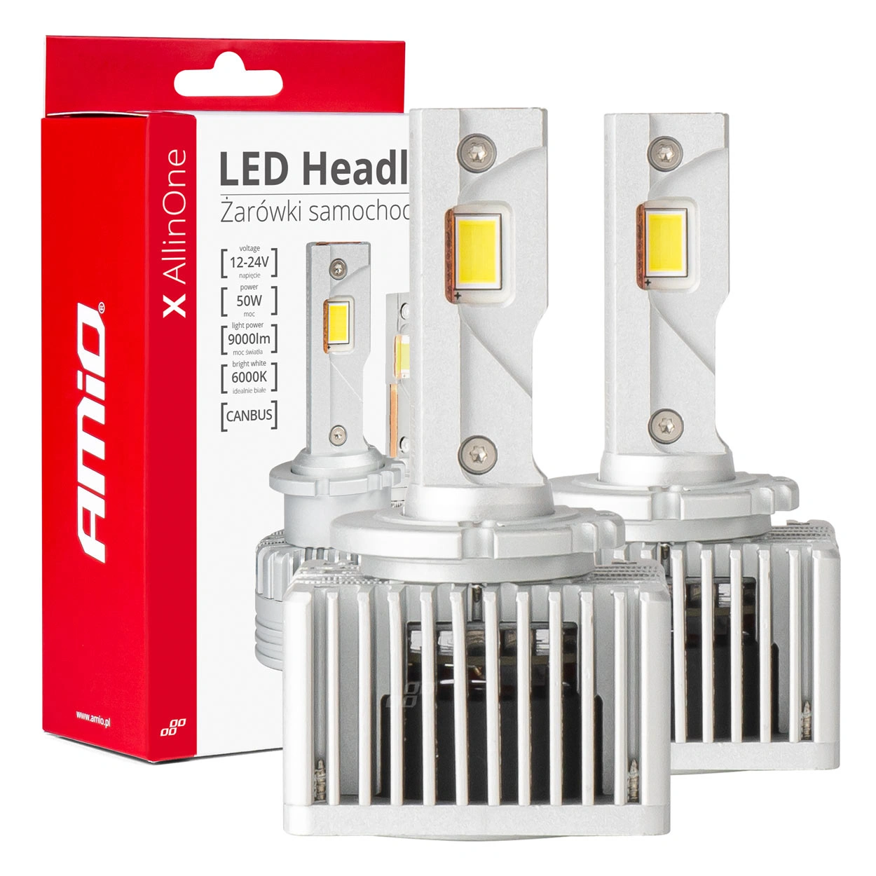 LED Pære D1S / D3S / D8S Serie X AllinOne 6000K  | Canbus 9000 LM - sett 2 stk.
