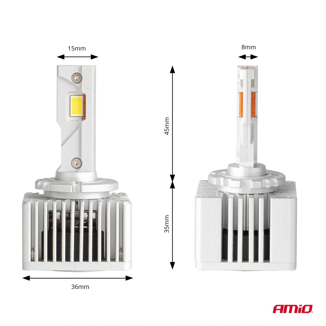LED Pære D1S / D3S / D8S Serie X AllinOne 6000K  | Canbus 9000 LM - sett 2 stk. – bilde 3