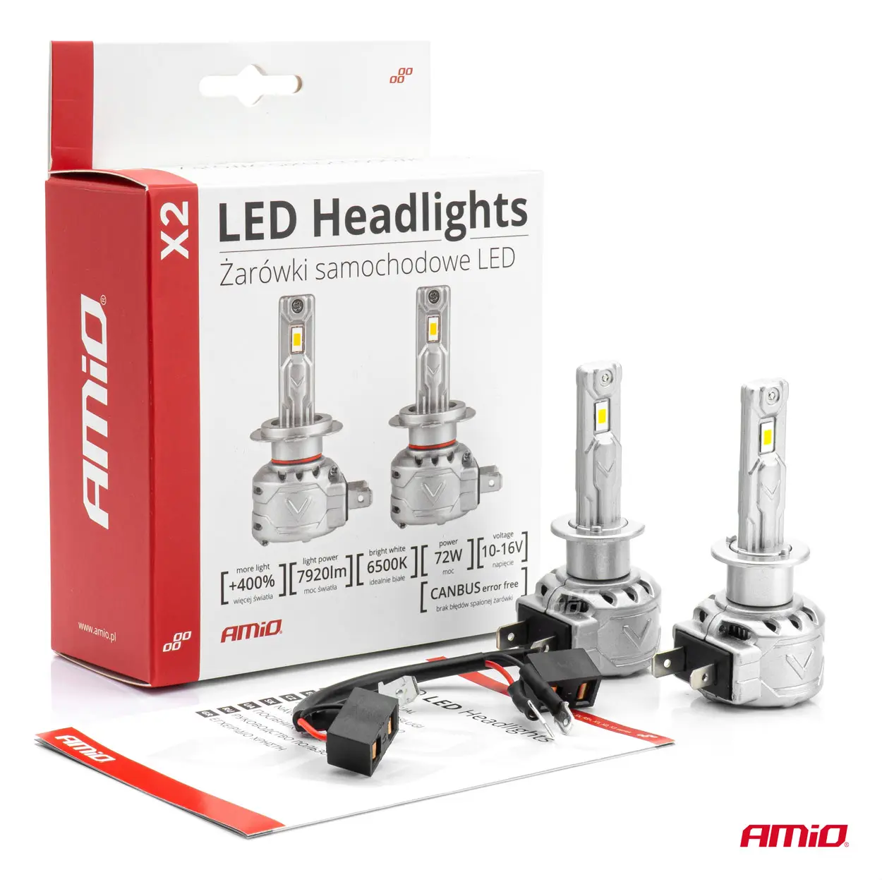 LED Pære H1 AMiO X2 Series +400% │ CANbus - sett 2 stk. Image 5