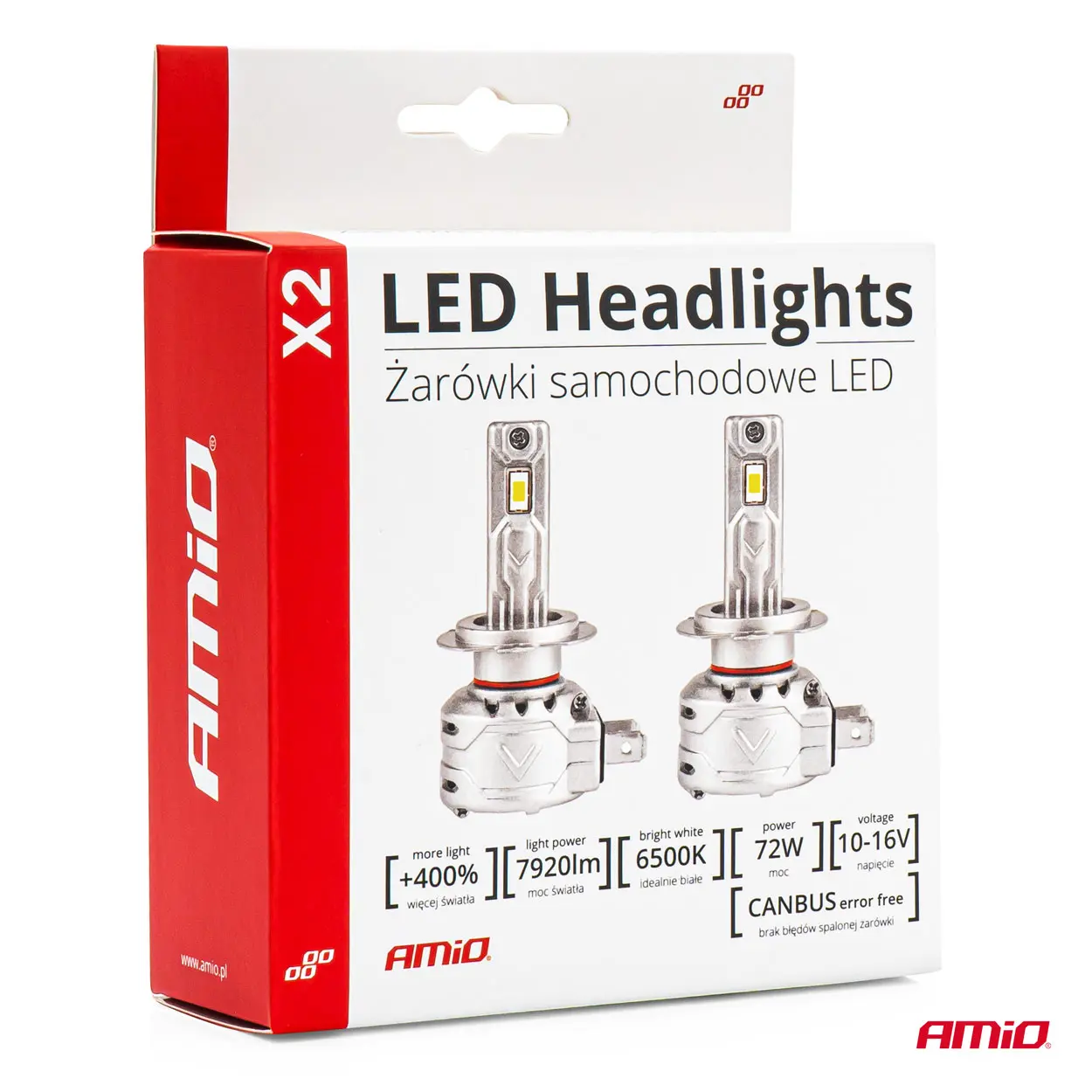 LED Pære H1 AMiO X2 Series +400% │ CANbus - sett 2 stk. Image 6