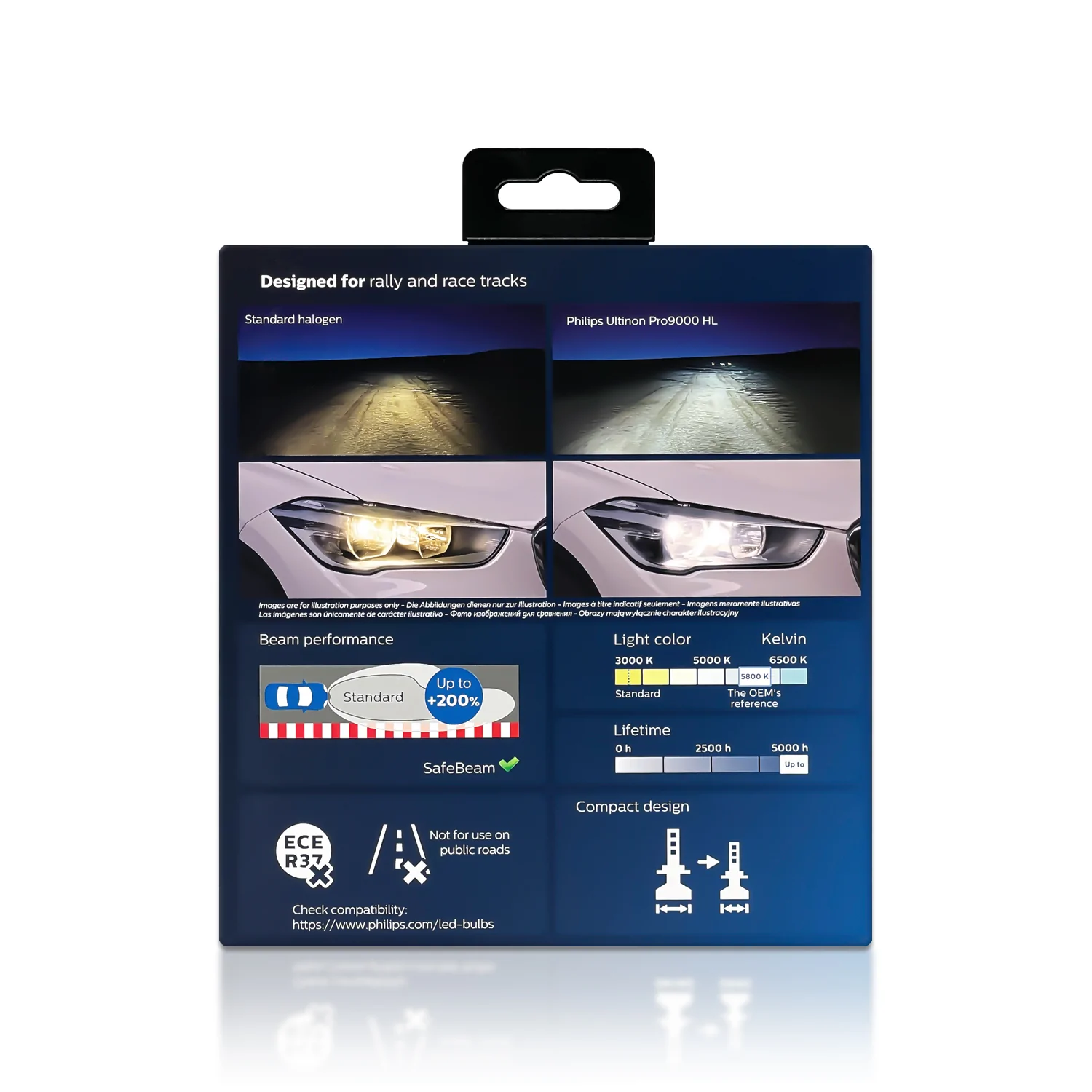 LED Pære H1 Philips Ultinon Pro9100 HL +350% med Lumileds - sett 2 stk. Image 13