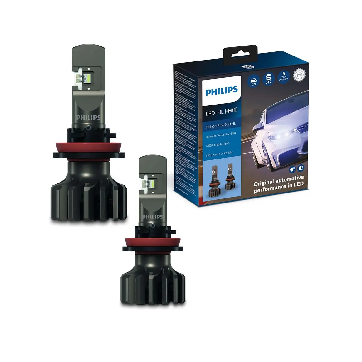 LED Pære H11 Philips Ultinon Pro9100 HL +350% Lumileds - sett 2 stk. – bilde 6
