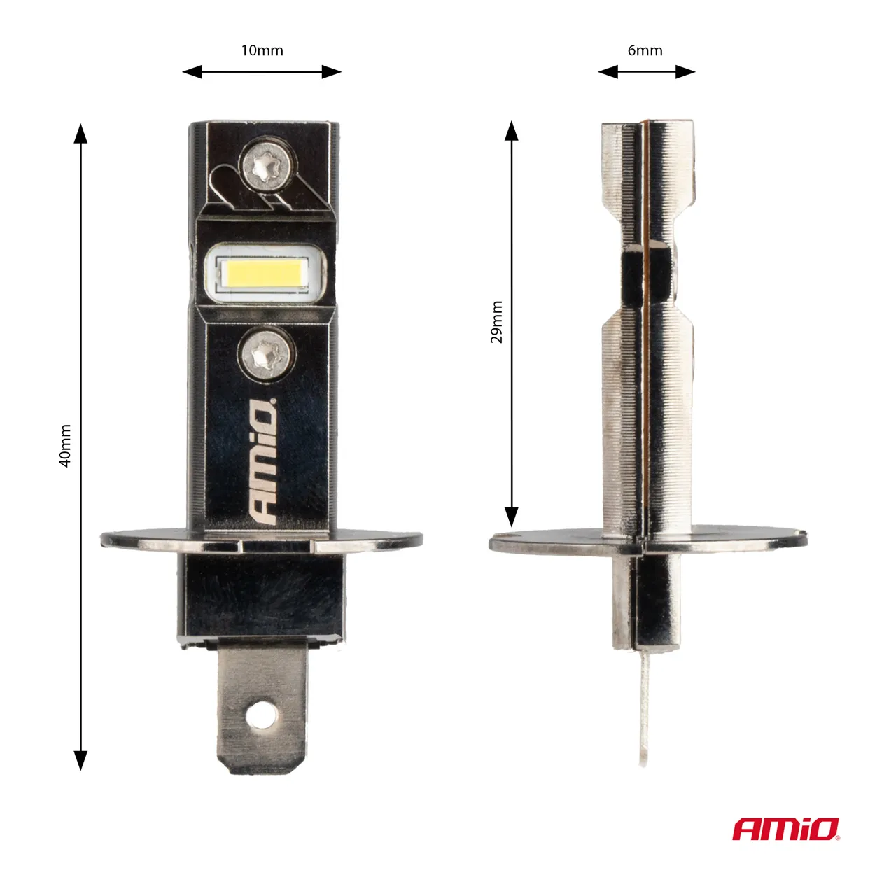 LED Pære H3 AMiO Hybrid Series CSP Chip LED 6000K │ CANbus Plug&Play EasyFit  - sett 2 stk. – bilde 4