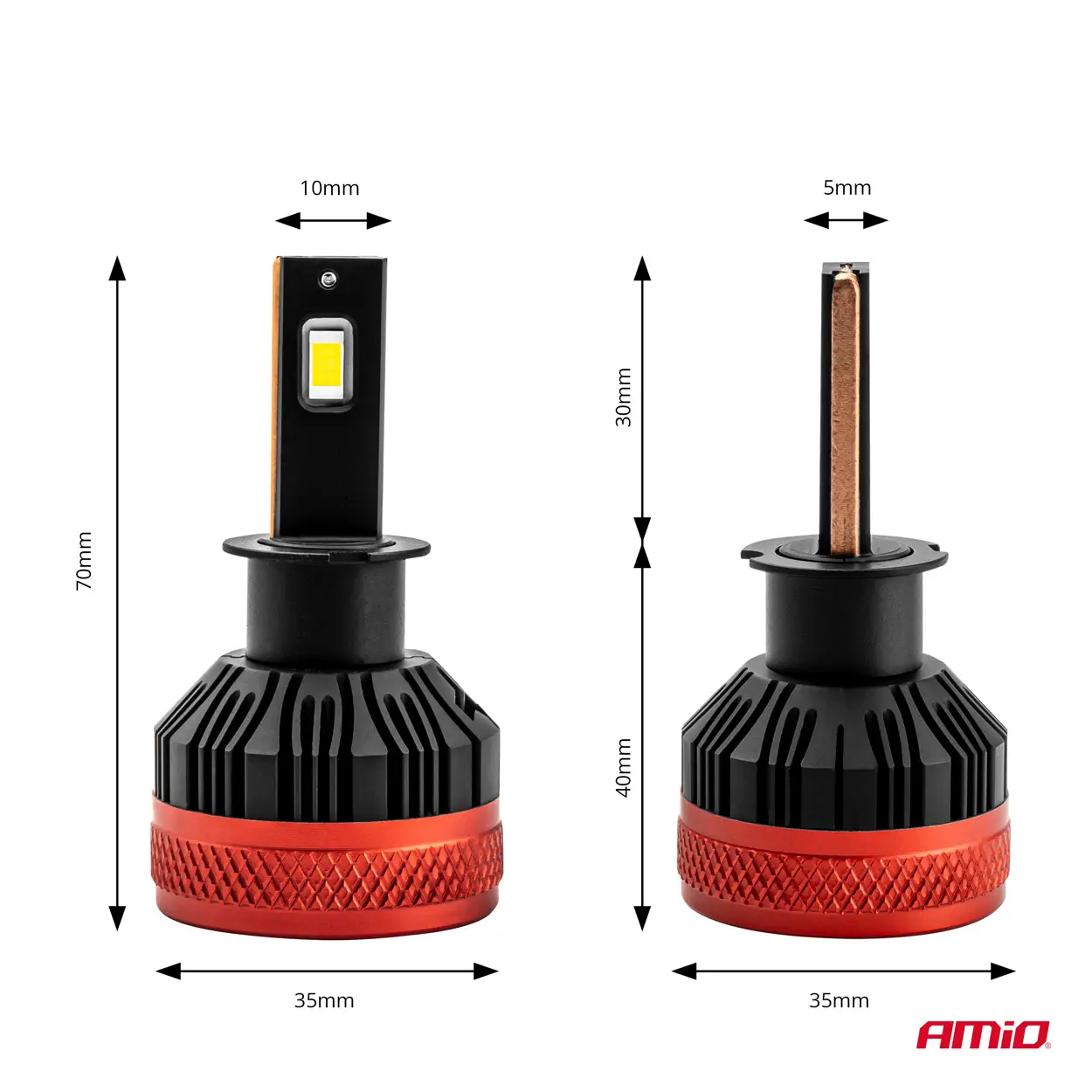 LED Pære H3 AMiO X3 Series +400% │ CANbus - sett 2 stk. – bilde 3