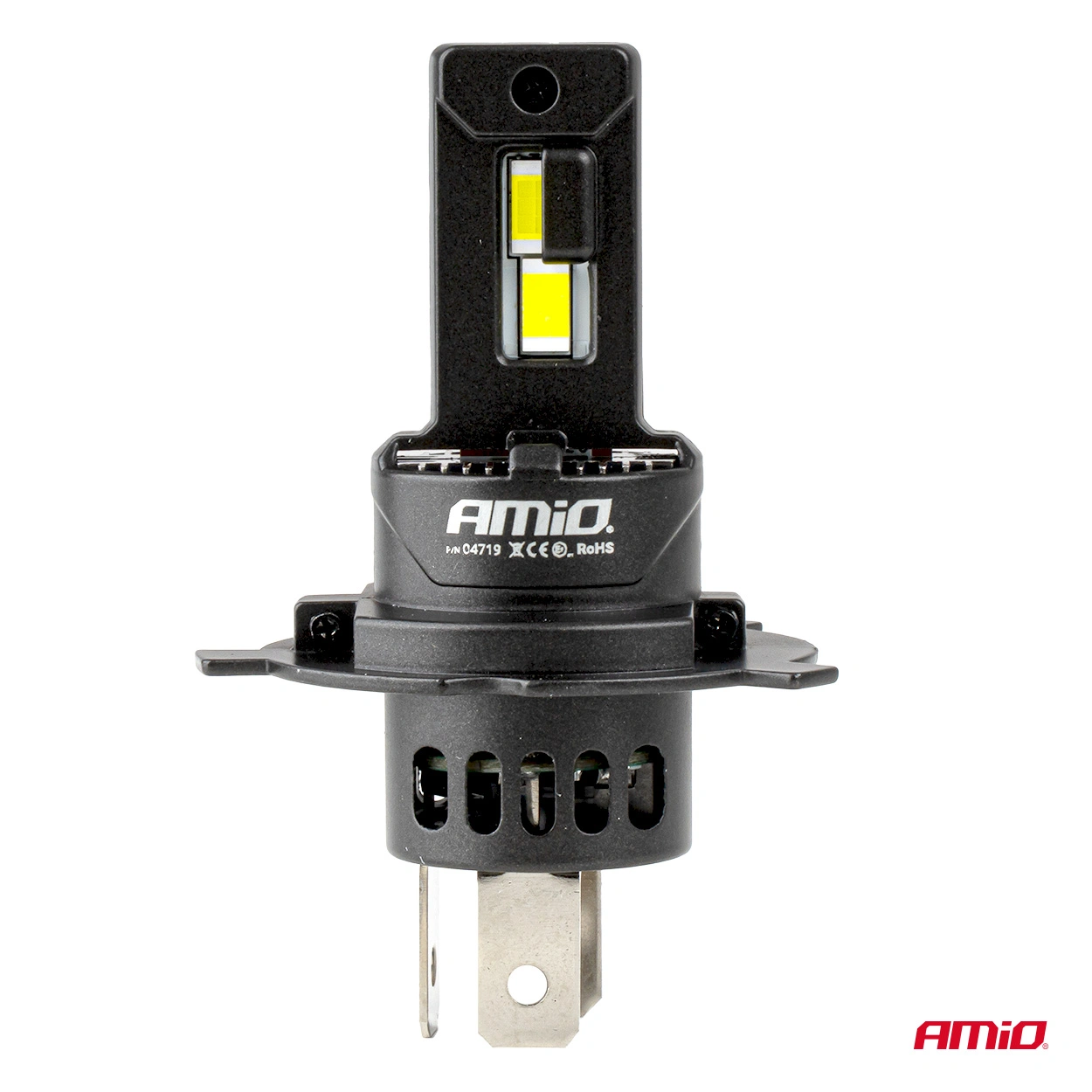 LED Pære H4 / H19 Amio F25 Pro Black Series 6000K │ Full CANbus Plug&Play EasyFit 70W - 5540 lm  - sett 2 stk. – bilde 2