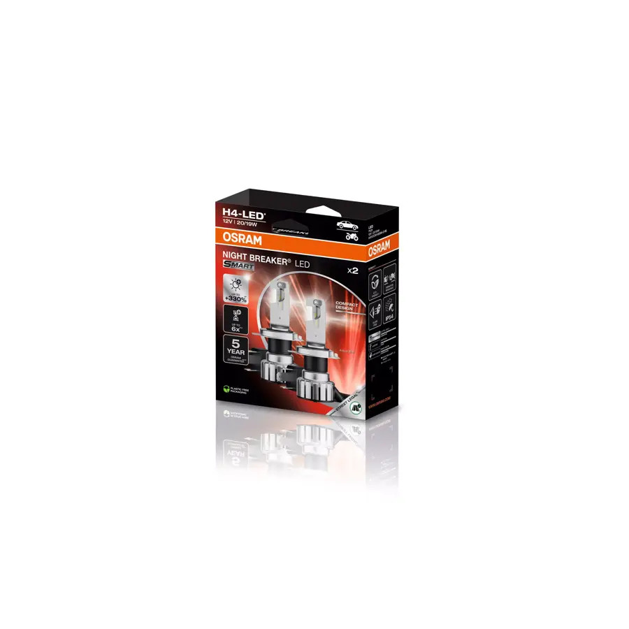 LED Pære H4 Osram Night Breaker Smart +330% - sett 2 stk. – bilde 6