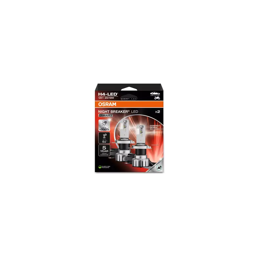 LED Pære H4 Osram Night Breaker Smart +330% - sett 2 stk. – bilde 7