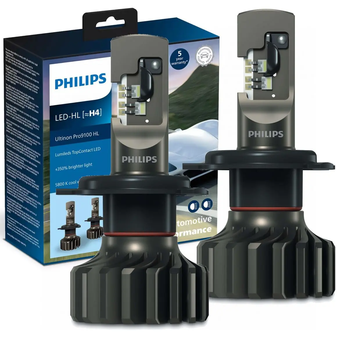 LED Pære H4 Philips Ultinon Pro9100 HL +350% Lumileds - sett 2 stk. – bilde 2