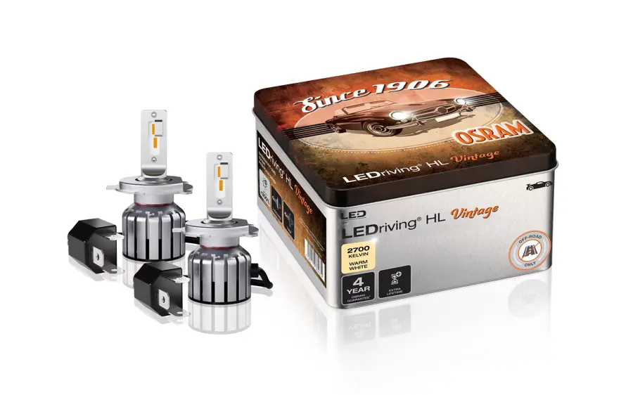 LED Pære H4 / R2 / H19 Osram LEDriving HL VINTAGE │ Retro-LED for klassiske biler +300 % lysstyrke - sett 2 stk.