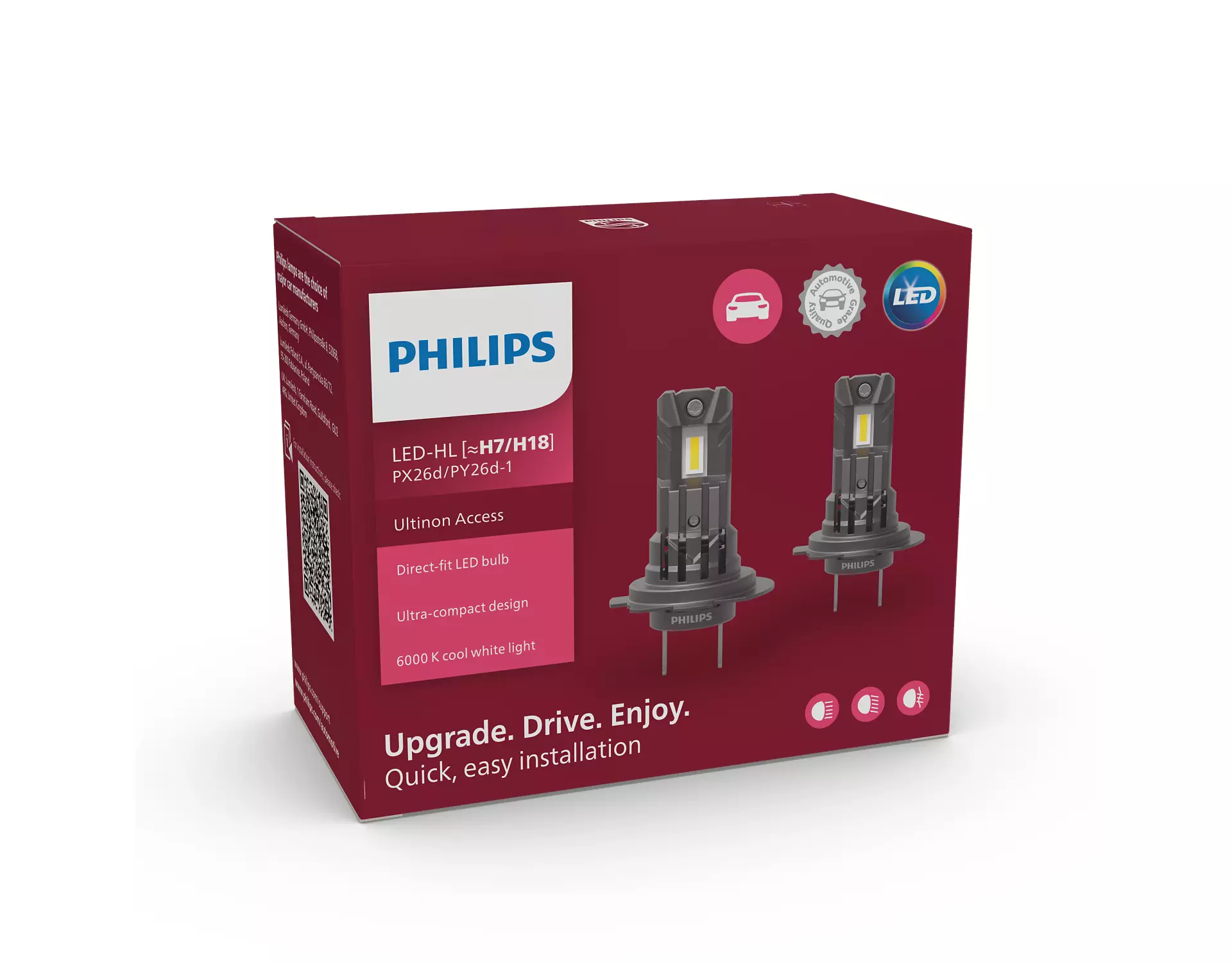 LED Pære H7 / H18 Philips Ultinon Access - sett 2 stk. Image 1