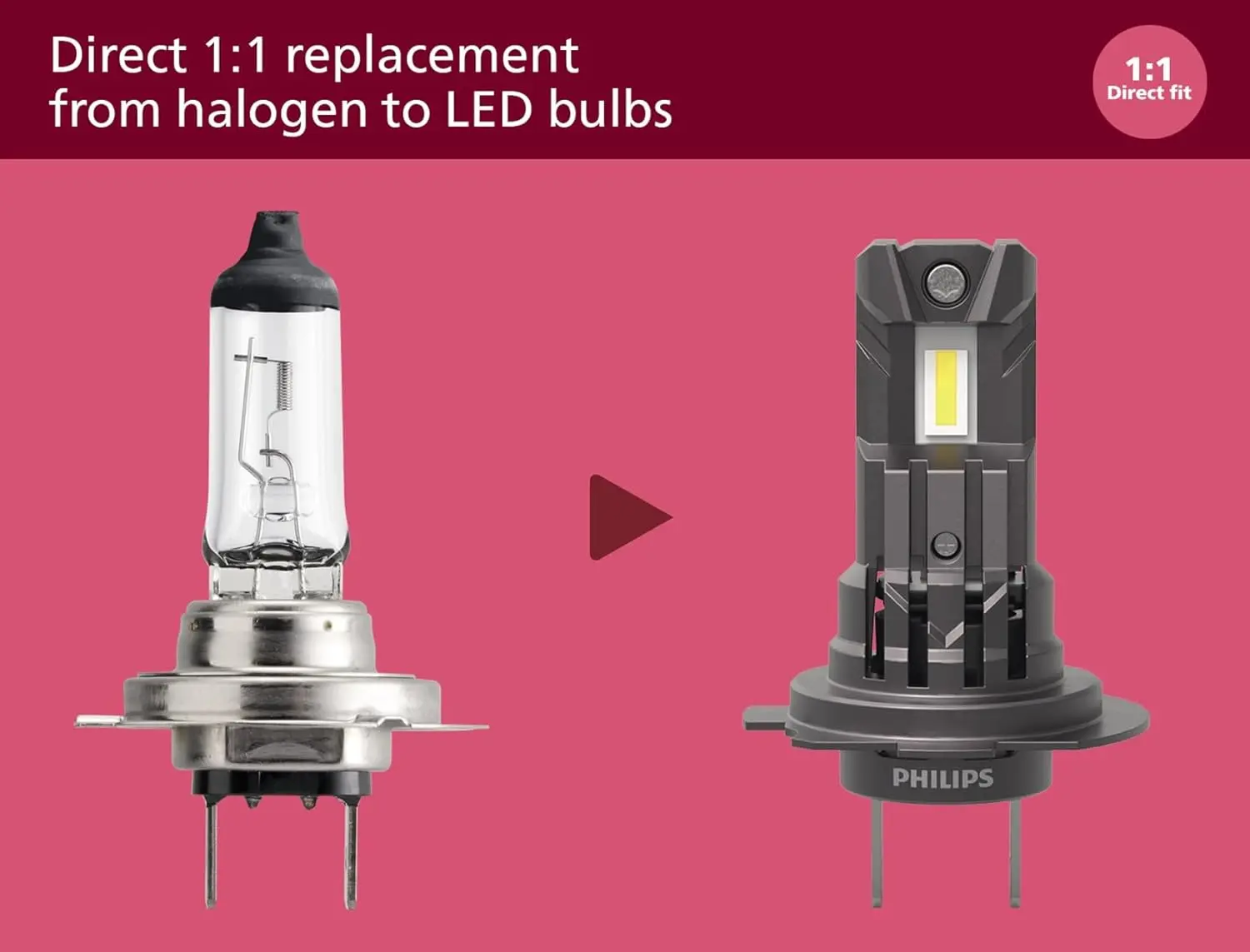 LED Pære H7 / H18 Philips Ultinon Access - sett 2 stk. Image 10