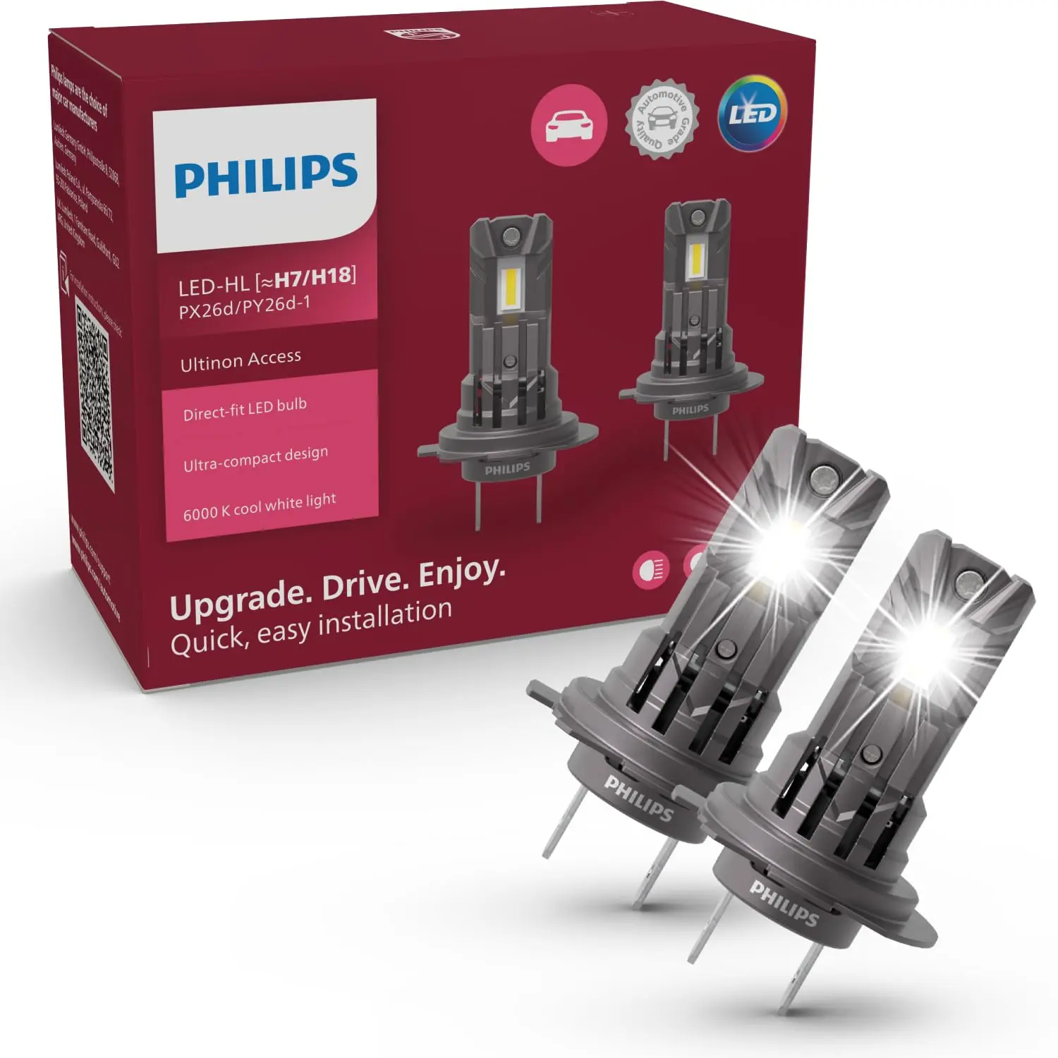 LED Pære H7 / H18 Philips Ultinon Access - sett 2 stk. Image 5